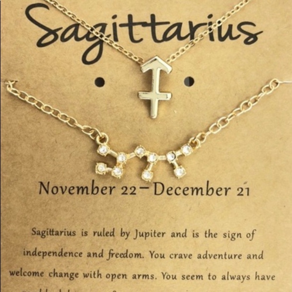 Sagittarius ♐️ Zodiac sign Necklace+Bracelet +Card